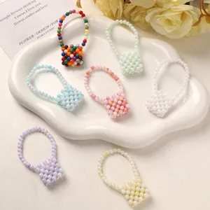 Mini Perlen Tasche Schlüsselanhänger Perlentasche Anhänger DIY Zubehör süße Handtasche