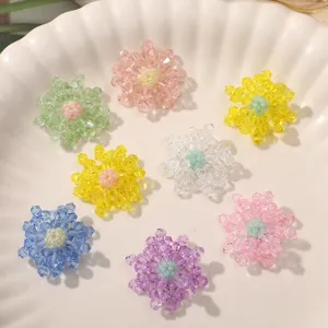 Breloques de fleurs en perles de cristal fait main accessoires de bricolage DIY.