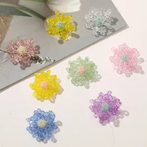 Breloques de fleurs en perles de cristal faites a la main accessoires de bricolage bijoux