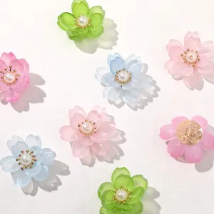 Acrylic flower hair claws DIY handmade accessories cute pastel floral hair pins jewelry parts