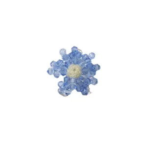 Matériel d'accessoire de cheveux DIY de fleur de perles de cristal bleu fait main pour bijoux