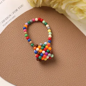 Bunte Perlen Mini Tasche Anhänger DIY Schlüsselanhänger Zubehör Detail Ansicht