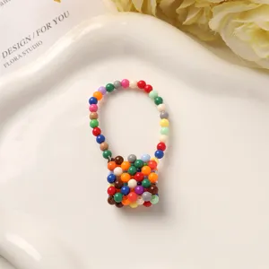Bunte Perlen Mini Taschenanhänger Schlüsselanhänger handgemachte süße Deko für Rucksack Handtasche