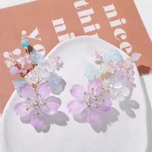 Handmade Hanfu hair clip crystal flower hair accessories Chinese style hair styling pins