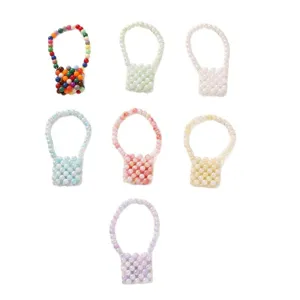 Bunte Perlen Mini Taschen Anhänger DIY Schlüsselanhänger Handy Kette Imitation Perlen Zubehör