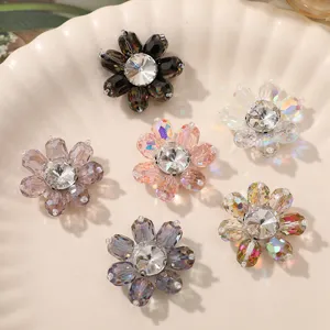 Kristallen strass bloem patches DIY handgemaakte kleding accessoires schoen haarspeld