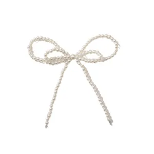 Elegant imitation pearl bow DIY accessory for shoes, bags, and jewelry making charms.