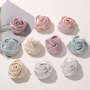 Pearl fabric rose flower buds, sweet DIY handmade accessories for hair clips and clothing detail.