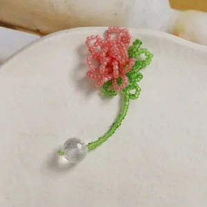 Handmade beaded flower crystal ball pendant DIY hair accessory jewelry wholesale item