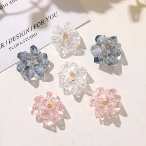 Crystal flower DIY accessories sparkle faceted beads jewelry making components charm decor.