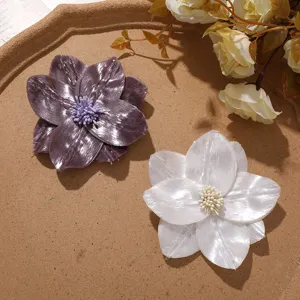 Shiny fabric flower accessories for DIY, brooch, hair ornament, or apparel decoration.