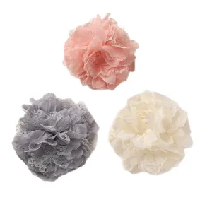 Flor de encaje de gasa DIY accesorios para el cabello parche floral de tela manualidades