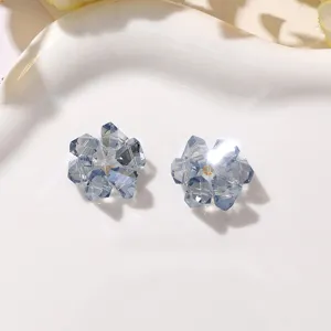Close-up of sparkling blue crystal flower detail, perfect DIY accessory for elegant jewelry.