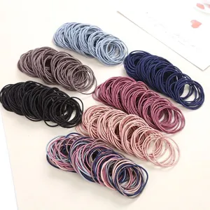 Korean style thin hair ties elastic rubber bands colorful cute hair accessories set for women