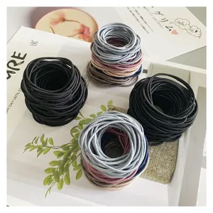 Korean style simple hair ties set high elasticity thin rubber bands for women and girls daily use