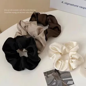 Set elastici per capelli in satin eleganti grandi scrunchies morbidi stile retro per donne