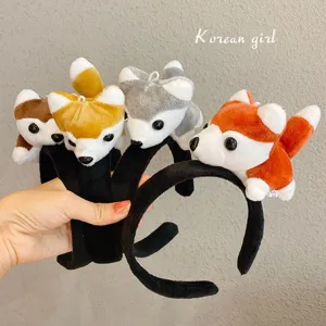 Plush cute puppy ear headband cartoon animal hair hoop for cute women hair accessories