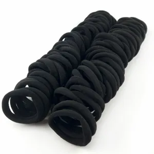 Elastiques a cheveux noirs, bandes elastiques sans coutures durables pour coiffure quotidienne.
