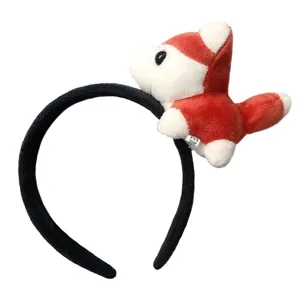 Cute husky puppy plush headband red and white cartoon hair hoop for women face washing
