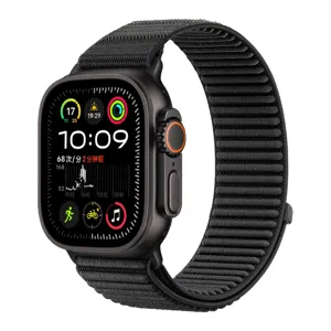 Cinturino per orologio in nylon nero intrecciato con cassa smartwatch, ricambio.