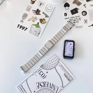 Cinturino di ricambio in metallo acciaio inossidabile compatibile con Huawei smart band.