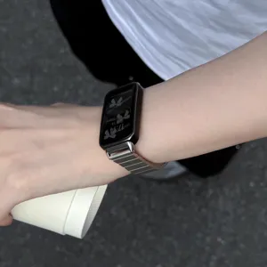 Cinturino di ricambio in metallo di acciaio inossidabile design sottile compatibile con smart band