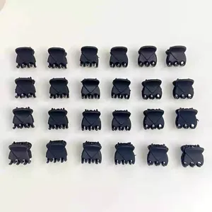 Black mini hair claw clips set, cute small hair accessories for women and girls daily styling.