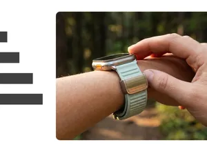 Cinturino per orologio in silicone con chiusura magnetica dettaglio all'aperto