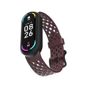 Correa de reloj de repuesto de silicona transpirable para rastreador de fitness deportivo.