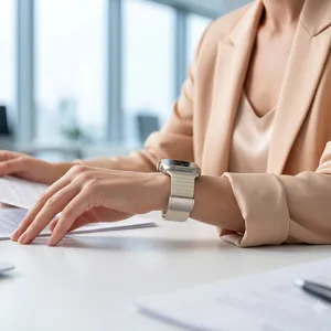 Cinturino per orologio magnetico in silicone per Apple Watch Ultra, elegante beige.