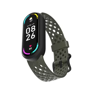Correa de repuesto de silicona transpirable con hebilla para pulsera de actividad inteligente.
