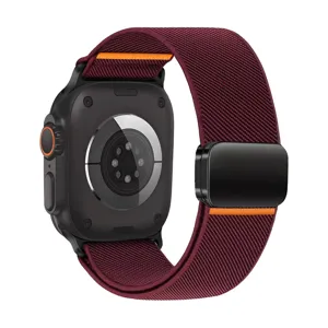 Nylon elastisch magnetisch gevlochten horlogeband vervangende band compatibel met smartwatch.