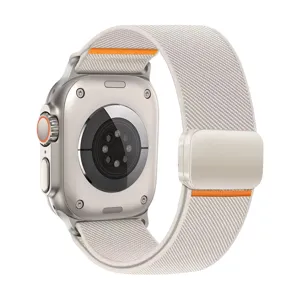 Vervanging elastische nylon magnetische lus horlogeband compatibel voor Apple Watch Ultra behuizing