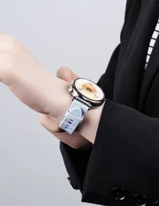Antallaktiko louraki rologiou silikonis me agrafa gia smartwatch leptomeris opsi
