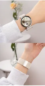 Cinturino in nylon intrecciato di ricambio con chiusura magnetica per smartwatch, traspirante.