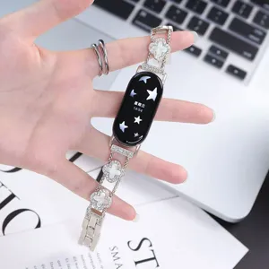 Cinturino per orologio in metallo quadrifoglio madreperla di ricambio elegante accessorio