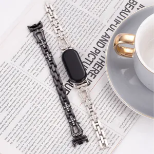 Bracelet de Montre en Strass Métal Chaîne de Remplacement Compatible avec Xiaomi
