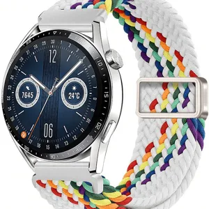 Cinturino per orologio in nylon intrecciato colorato con fibbia magnetica di ricambio.
