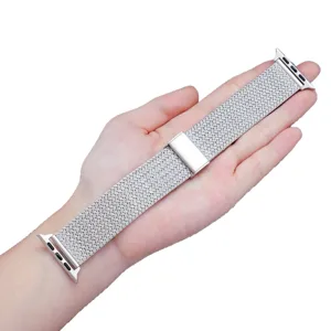 Antallaktiko louraki rologiou apo anoxeidoto atsaleo pleigma gia Apple Watch me metaliko koumpi.