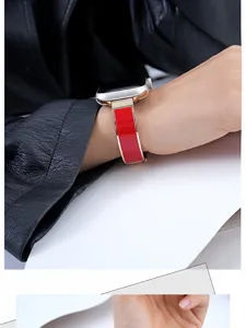Stilvoller Metallarmband Uhrenarmband Ersatz für Damen, elegantes Rot und Gold Design, passend.