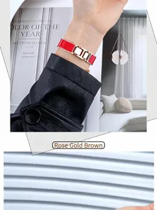 Modisches Metallglieder Ersatzarmband kompatibel mit Apple Watch stilvolles Damen Armband