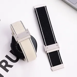 Cinturino per orologio in nylon intrecciato con fibbia magnetica in metallo, cinturino.