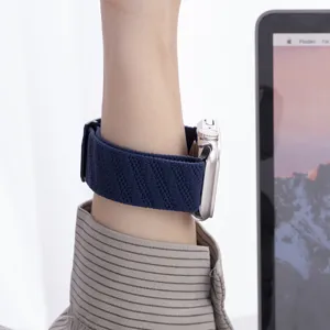 Correa de reloj de nylon tejido de sarga de repuesto compatible con smartwatch, uso diario cómodo.