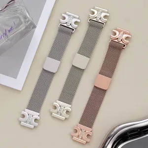Cinturino per orologio in metallo milanese magnetico per Apple Watch con strass, 3 colori.