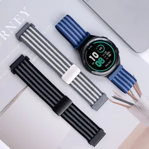 Cinturino per orologio in nylon intrecciato fibbia magnetica elastica di ricambio per smartwatch
