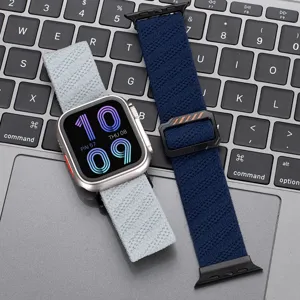 Correa de reloj de nylon tejido de repuesto compatible con smartwatch, set bicolor.