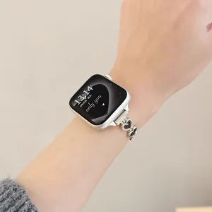 Metal heart strap for Apple Watch, elegant silver chain design for women iwatch main.