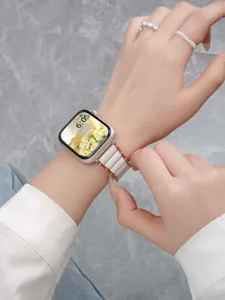 Cinturino in ceramica e metallo per Apple Watch con fibbia a farfalla elegante