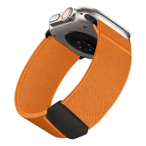 Vervangend elastisch nylon gevlochten horlogebandje compatibel met Apple Watch Ultra accessoires.