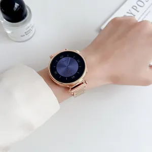 Rose gold stainless steel watch strap and sleek smartwatch for women daily wear accessory